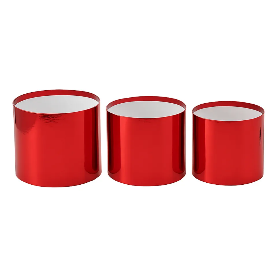 Set x3 Cajas cilíndricas metalizadas