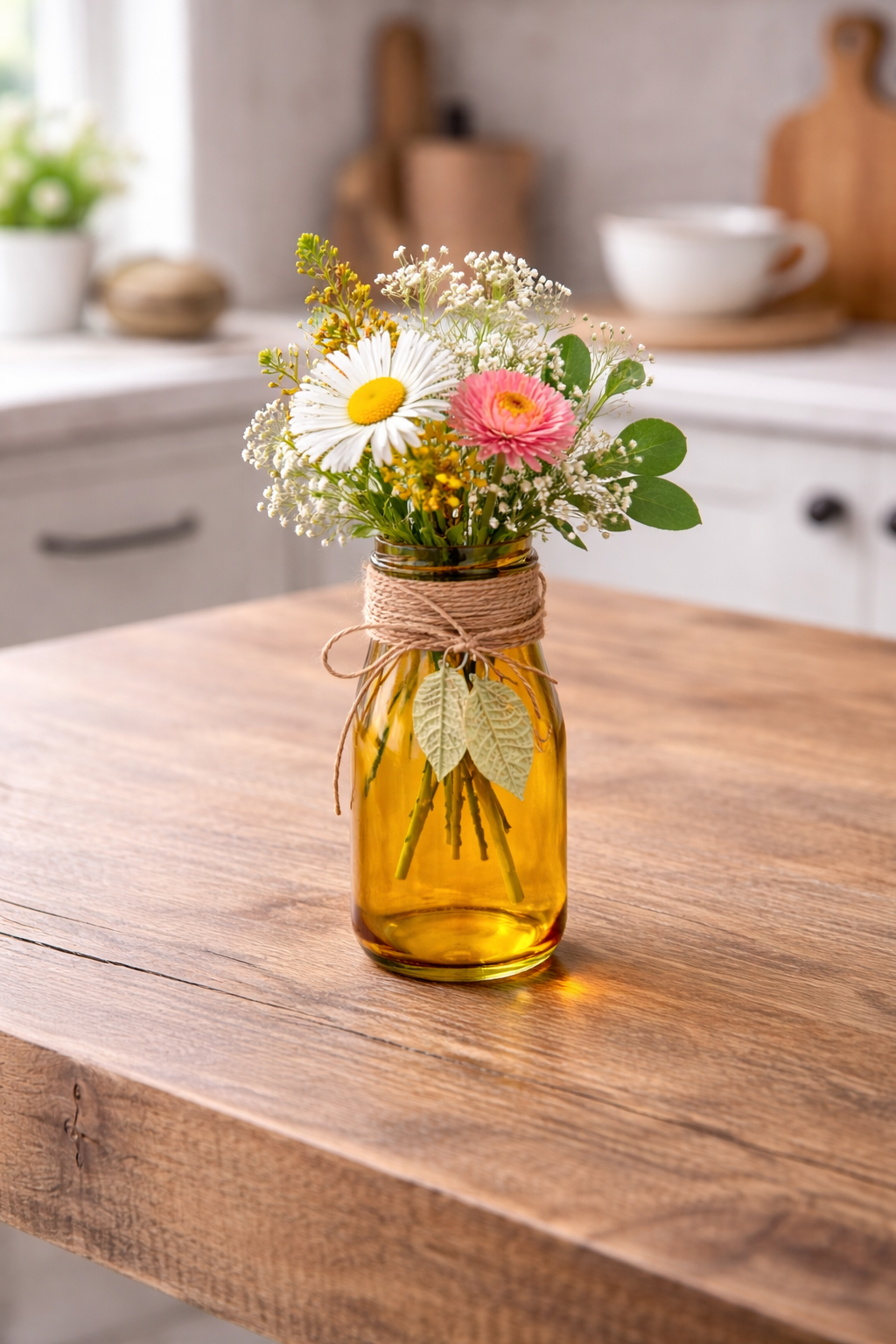 Florero de Vidrio Amarillo