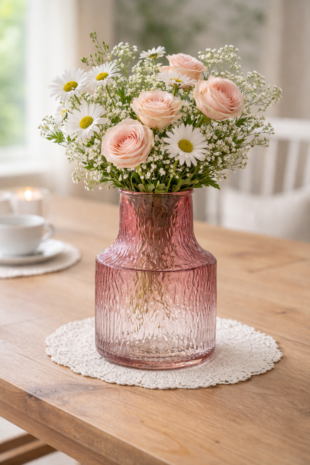 Florero de Vidrio Leila Rosa Viejo