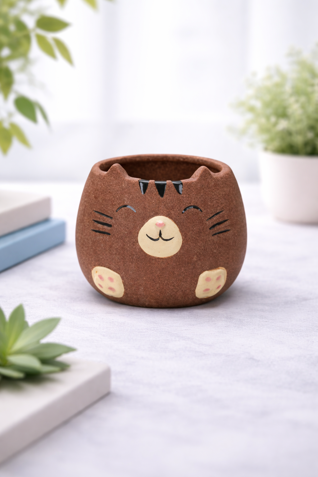 Mini Maceta Gato Café