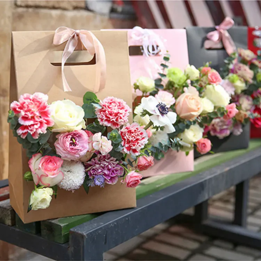 Cesta Vertical Kraft para Flores x10