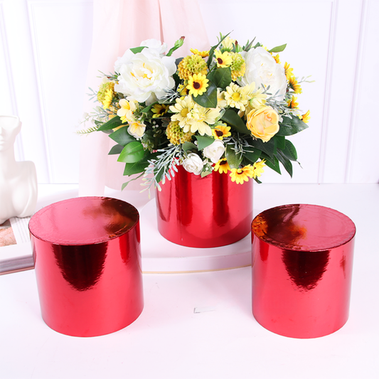 Set x3 Cajas cilíndricas metalizadas