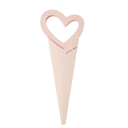 Bolsa Cono Corazón Para Flores x10