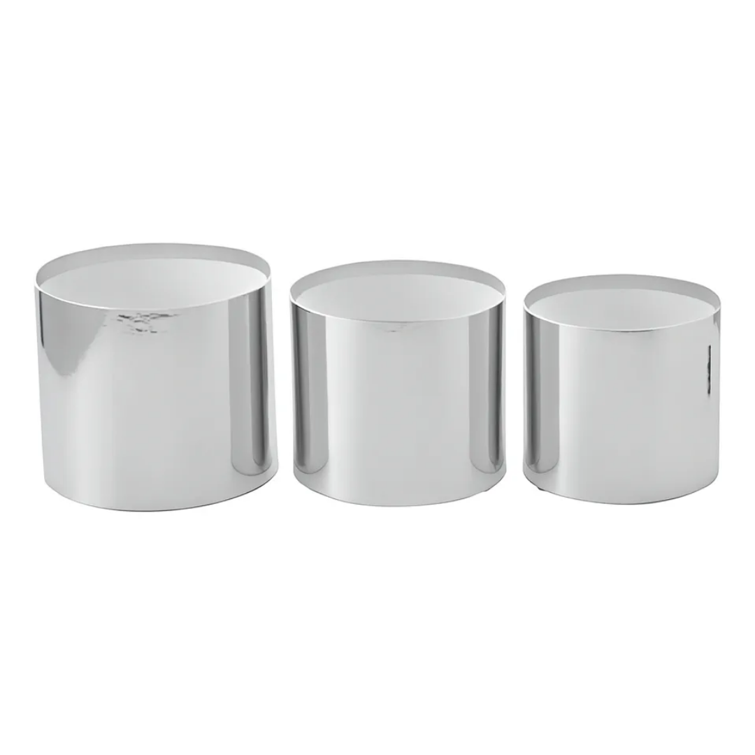 Set x3 Cajas cilíndricas metalizadas
