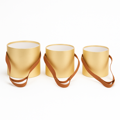 Set x3 Cajas cilíndricas Satinadas