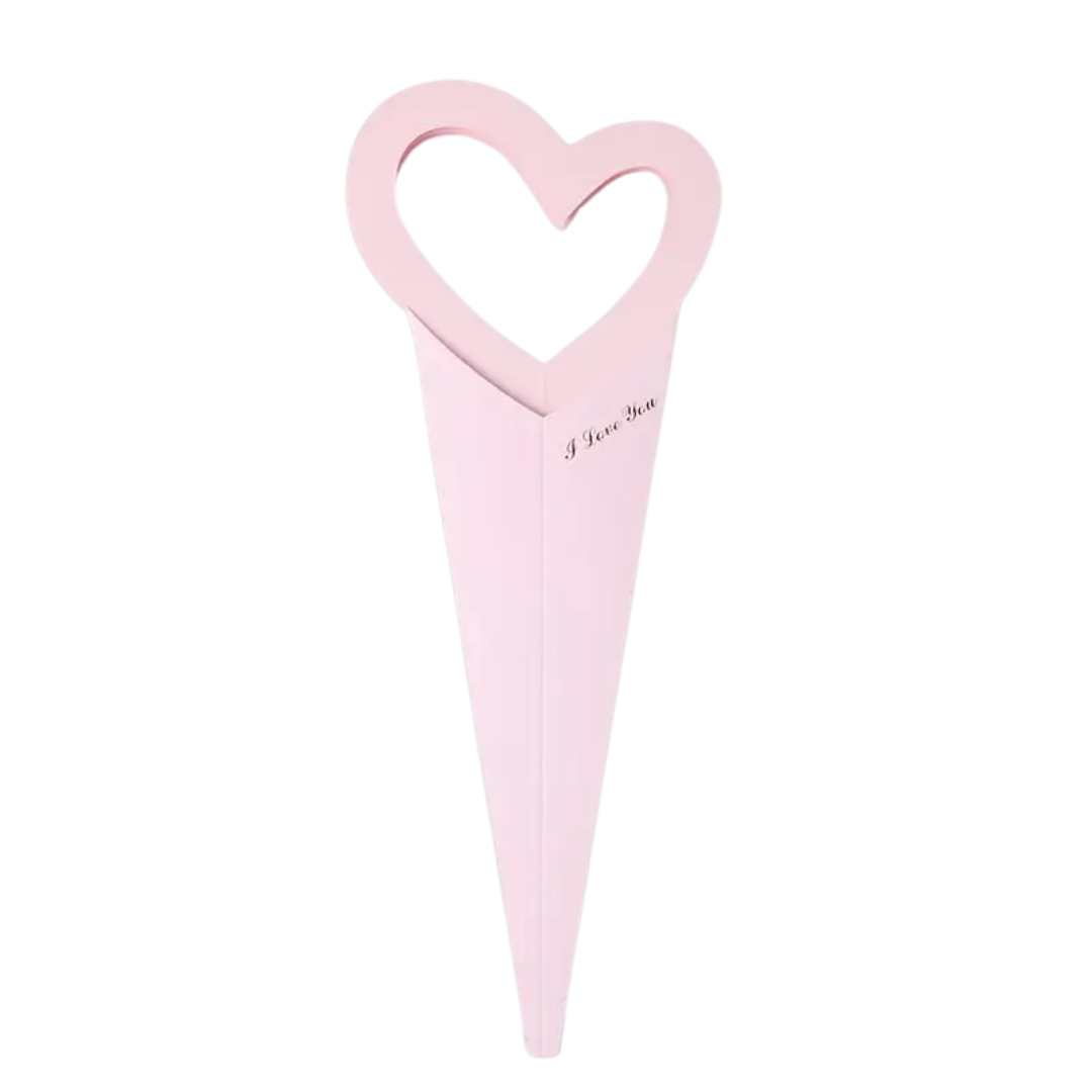 Bolsa Cono Corazón Para Flores x10