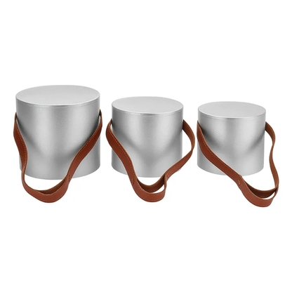 Set x3 Cajas cilíndricas Satinadas