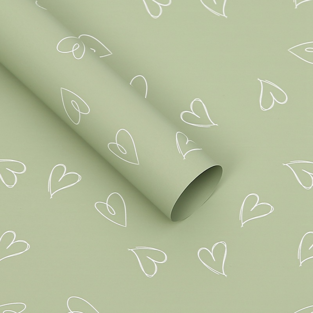Papel Coreano Con Corazones Calados