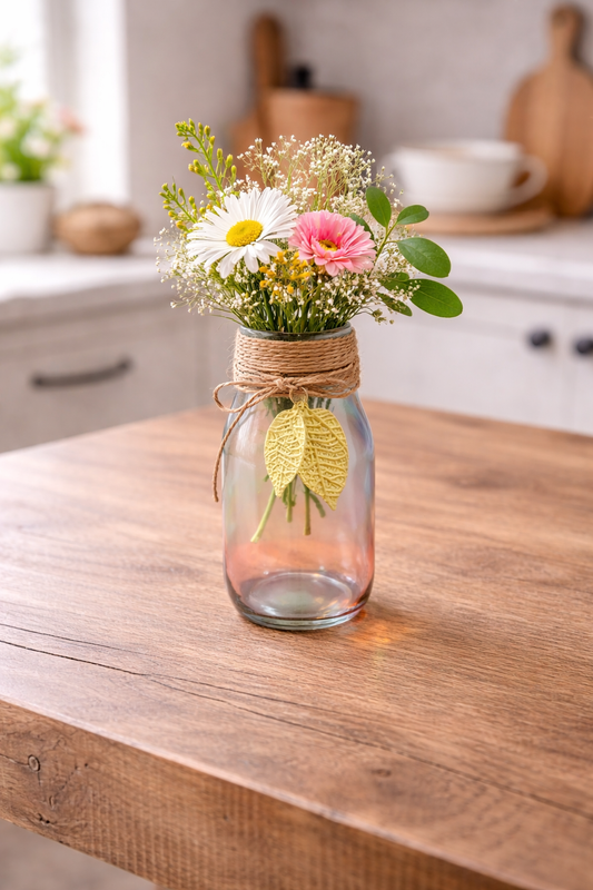 Florero de Vidrio Azul