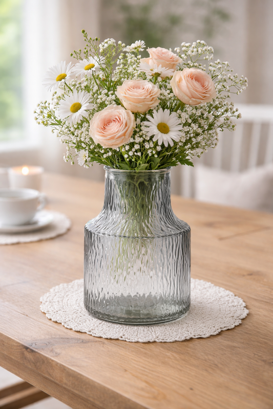 Florero de Vidrio Leila Gris