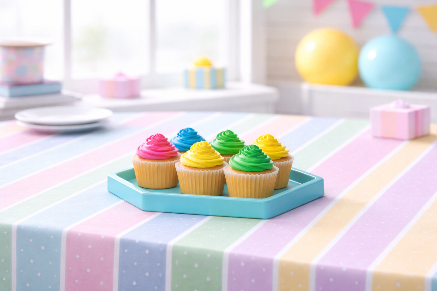 Bandeja Hexagonal Verde Agua