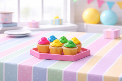 Bandeja Hexagonal Rosa Bebé