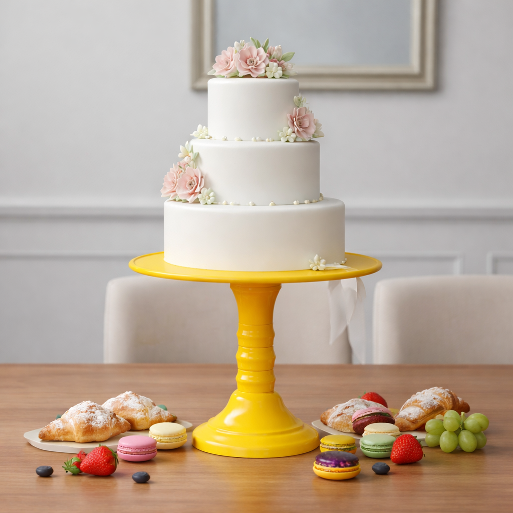 Soporte de Torta 22cm Amarillo