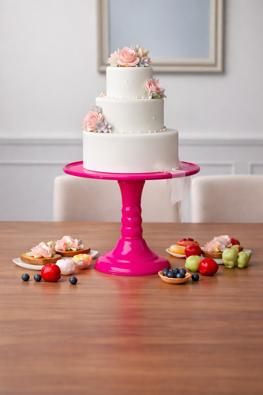 Soporte de Torta 22cm Fucsia