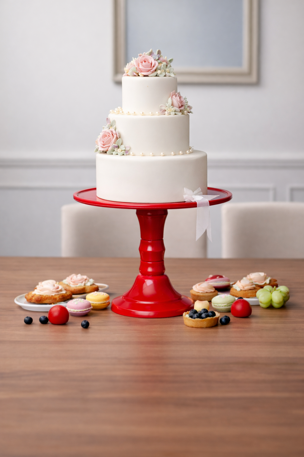 Soporte de Torta 32cm Rojo