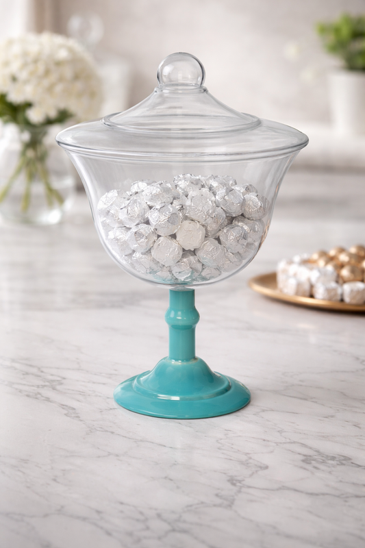 Caramelera Con Tapa Verde Agua