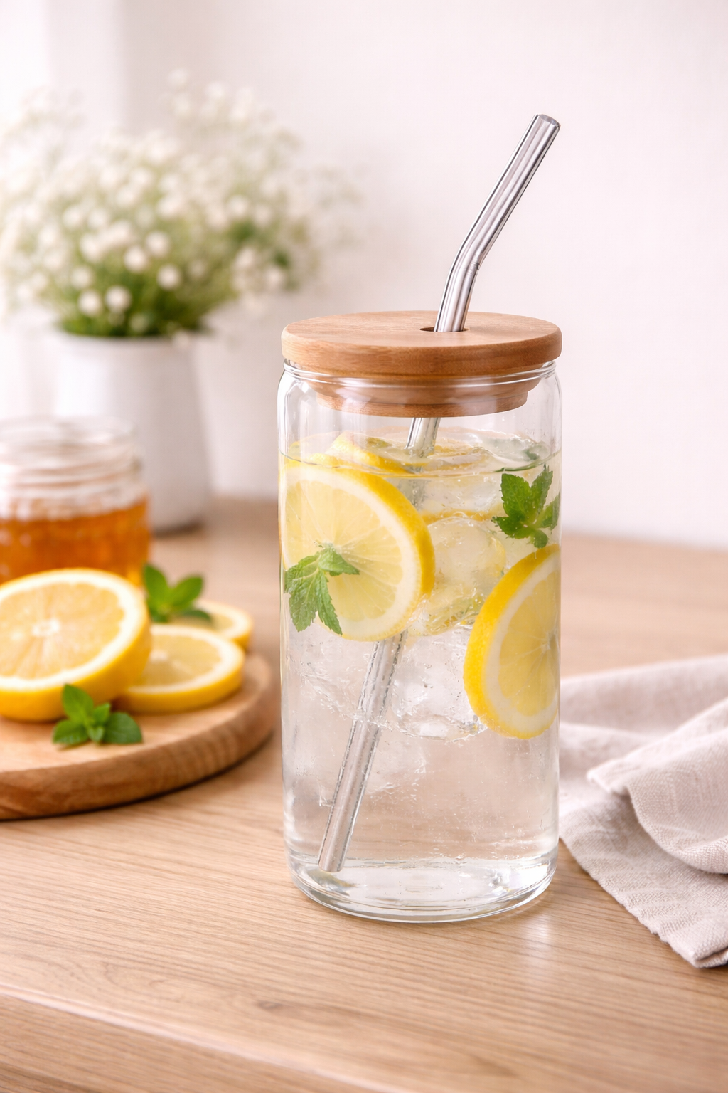 Vaso de Bamboo Con Sorbito