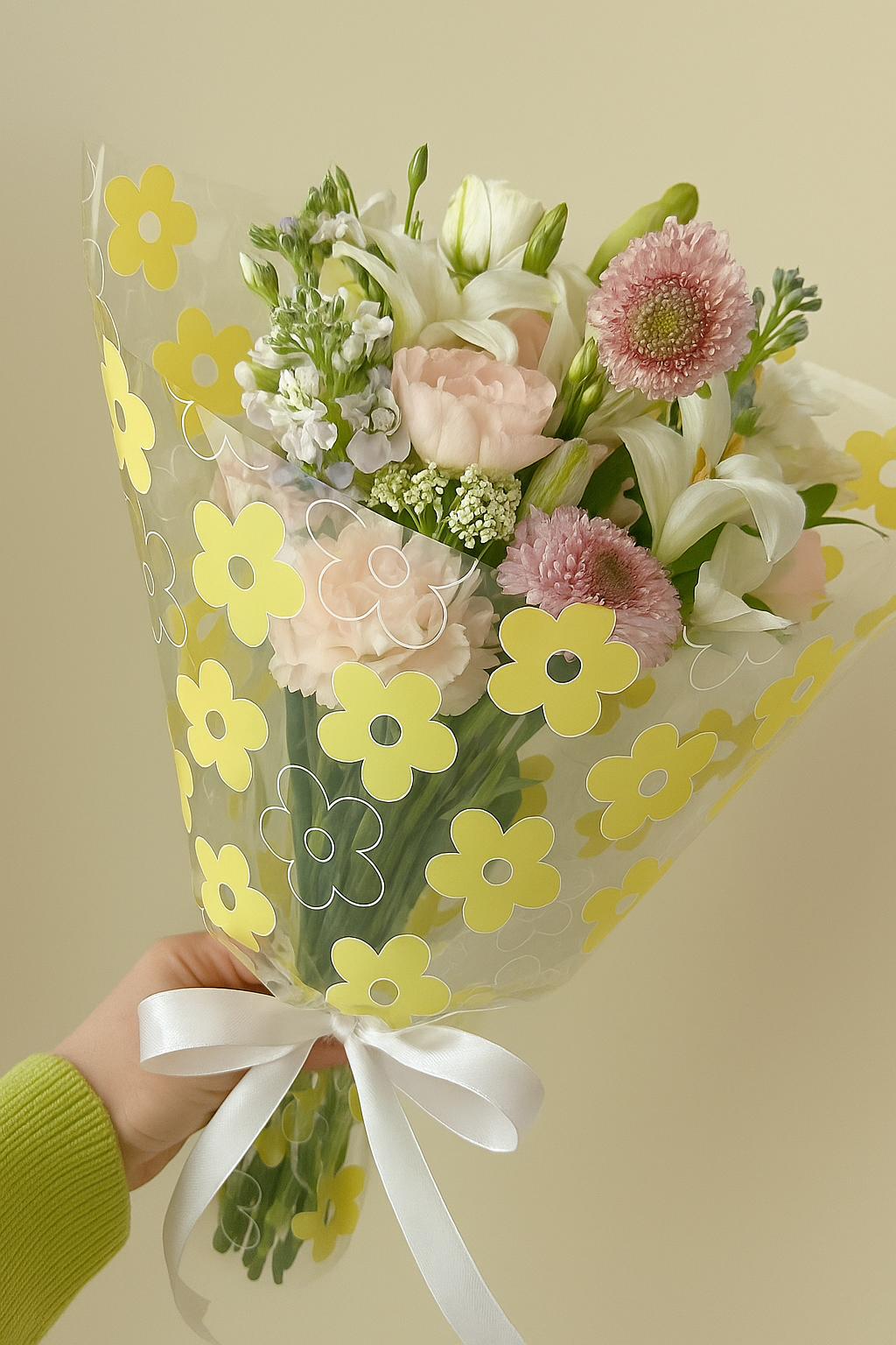 Papel Celofán Flores Amarillas