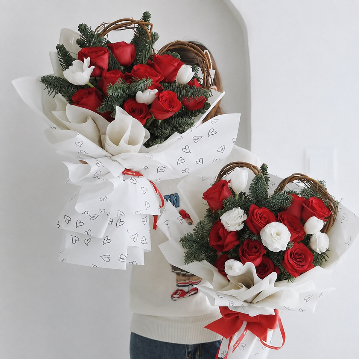 Papel Coreano Con Corazones Calados