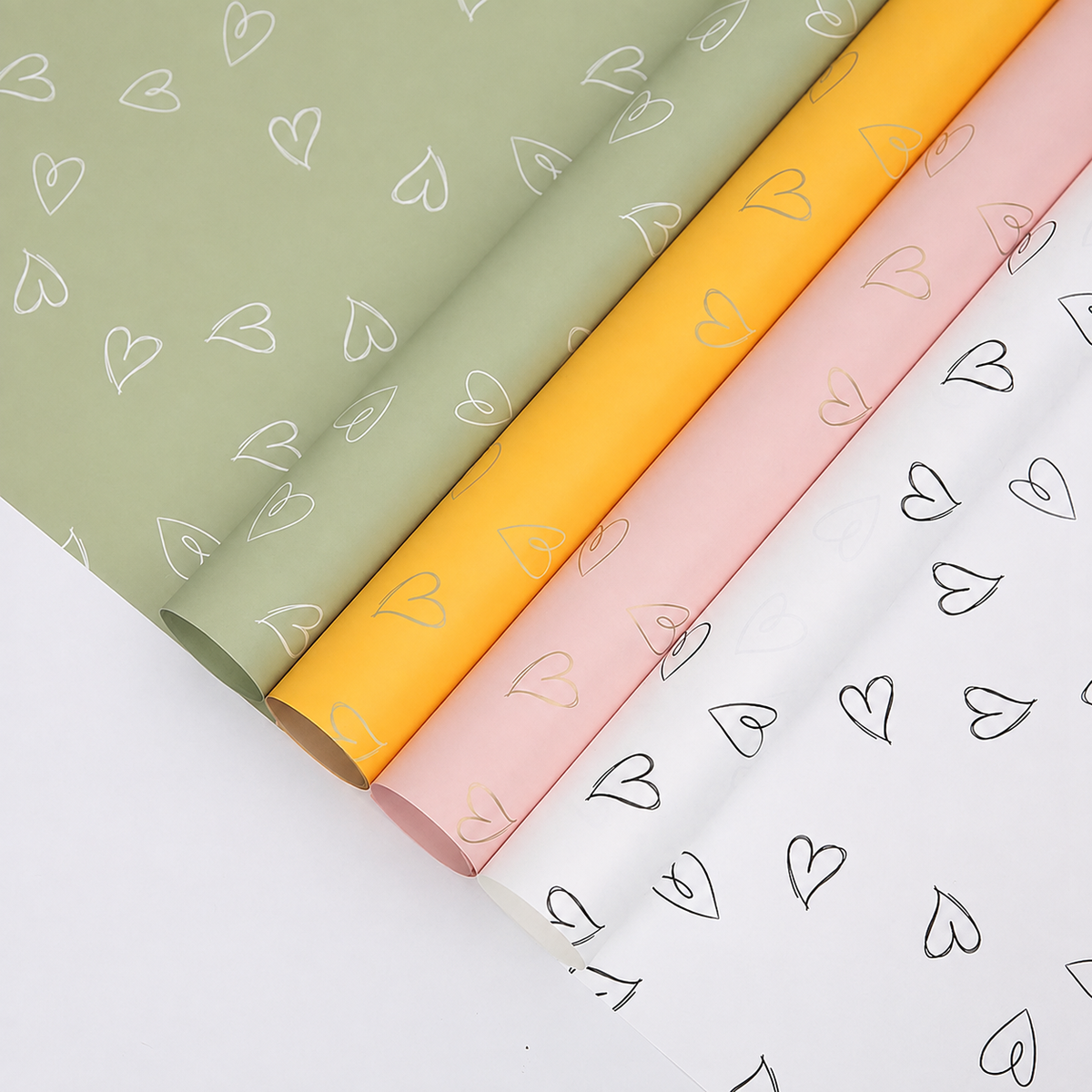 Papel Coreano Con Corazones Calados