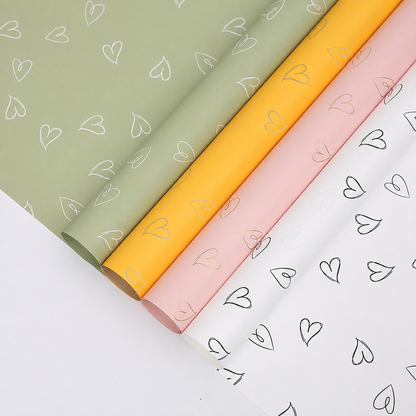 Papel Coreano Con Corazones Calados