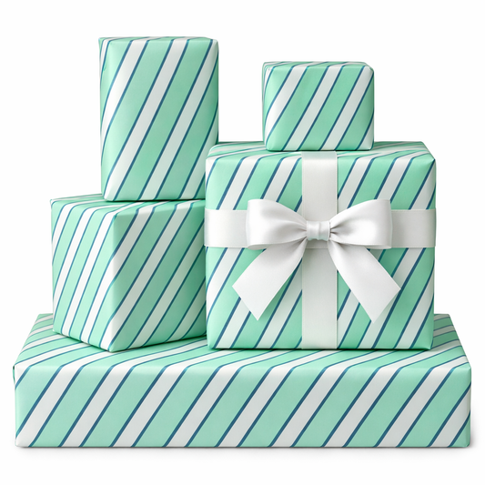 Papel de Regalo Rayas Celeste