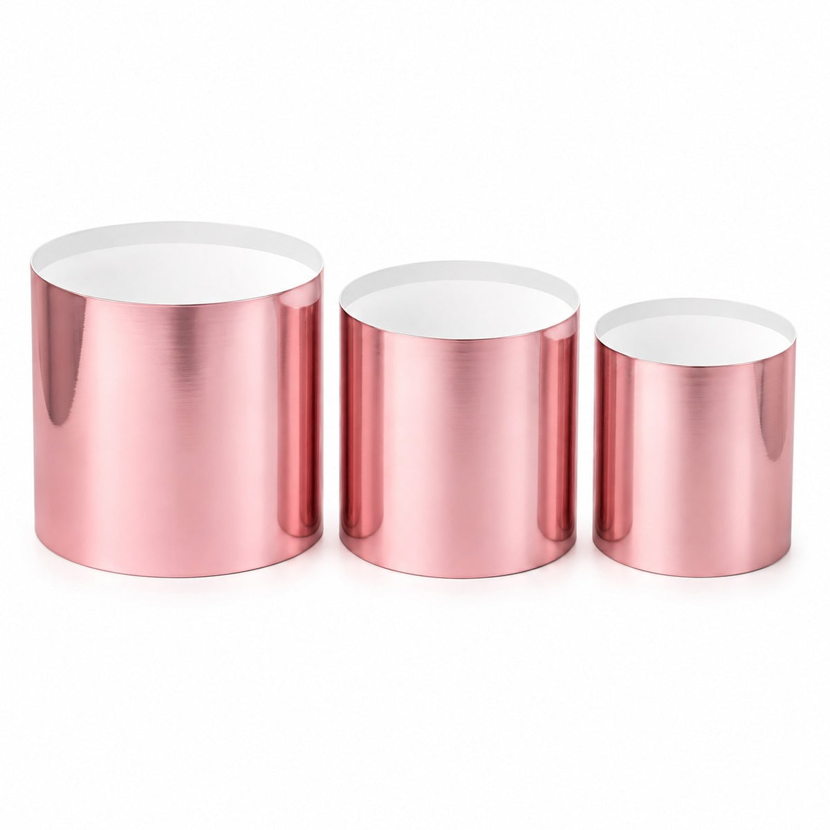 Set x3 Cajas cilíndricas metalizadas