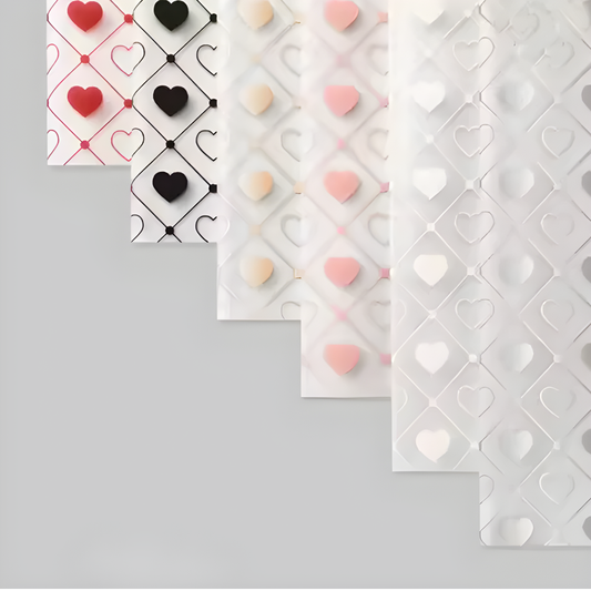 Papel Celofán Coreano Corazones
