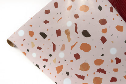 Papel de Regalo Terrazo Rosa
