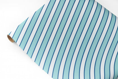 Papel de Regalo Rayas Celeste