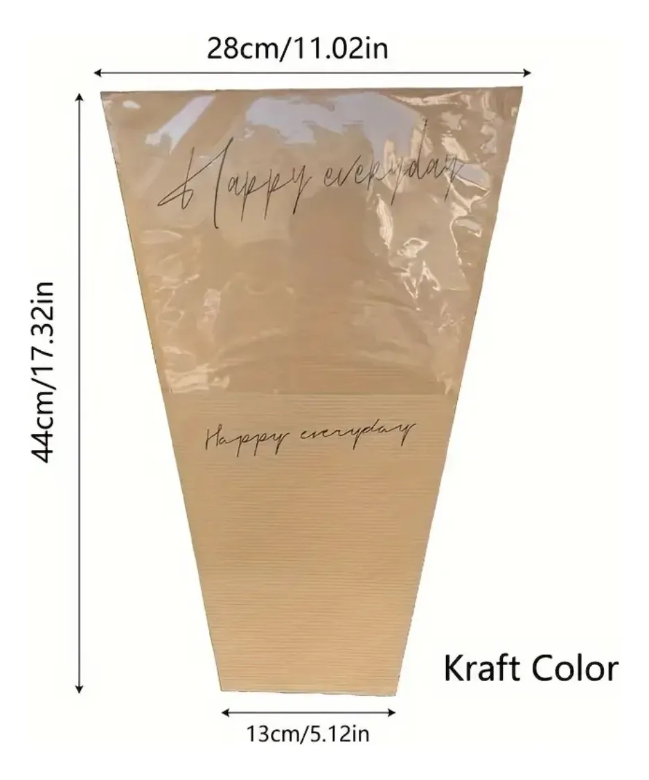 Cono Kraft Impermeable Para Flores x20