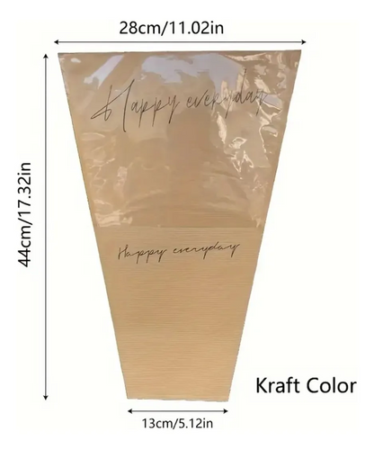 Cono Kraft Impermeable Para Flores x20