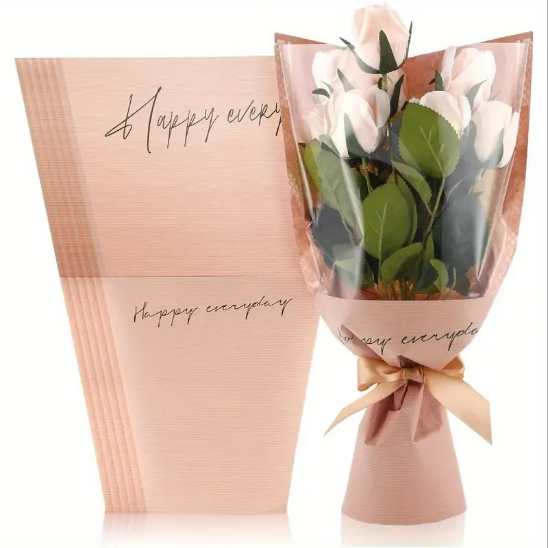 Cono Kraft Impermeable Para Flores x20