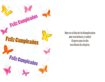 Tarjeta Feliz Cumpleaños Mariposas