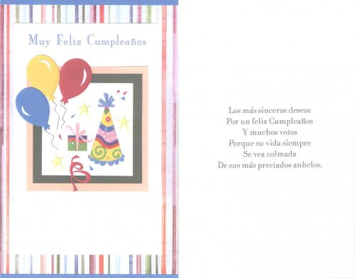 Tarjeta Cumpleaños Globitos