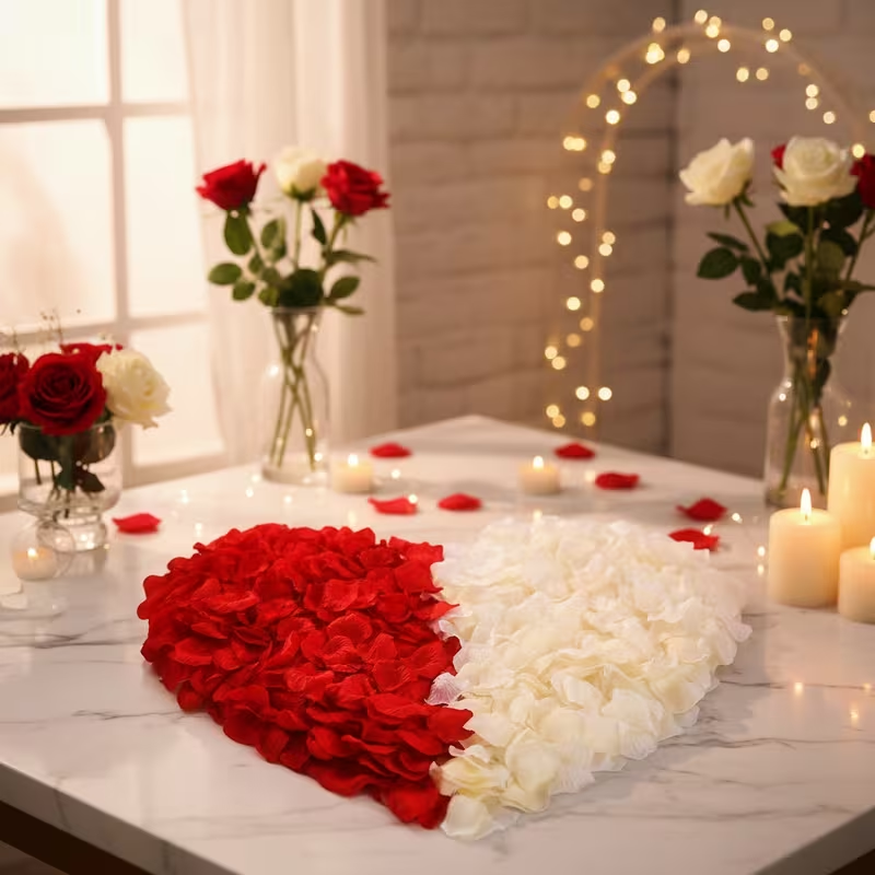 Pétalos de Rosa en Tela