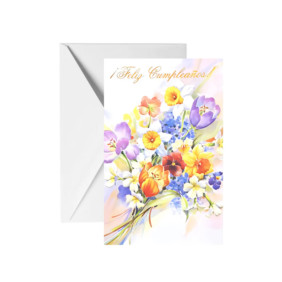 Tarjeta Feliz Cumpleaños Flores