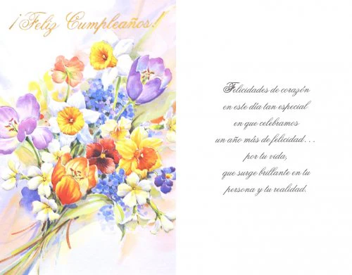 Tarjeta Feliz Cumpleaños Flores