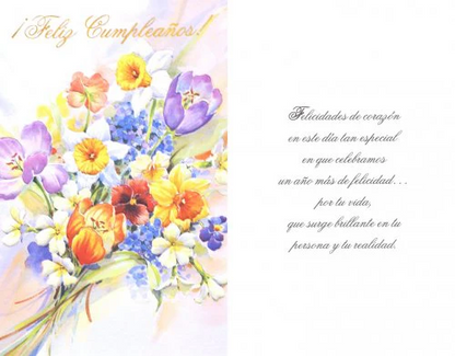 Tarjeta Feliz Cumpleaños Flores