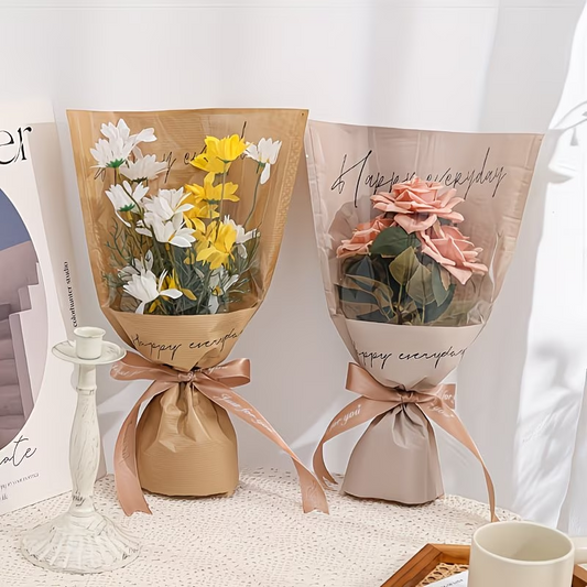 Cono Kraft Impermeable Para Flores x20